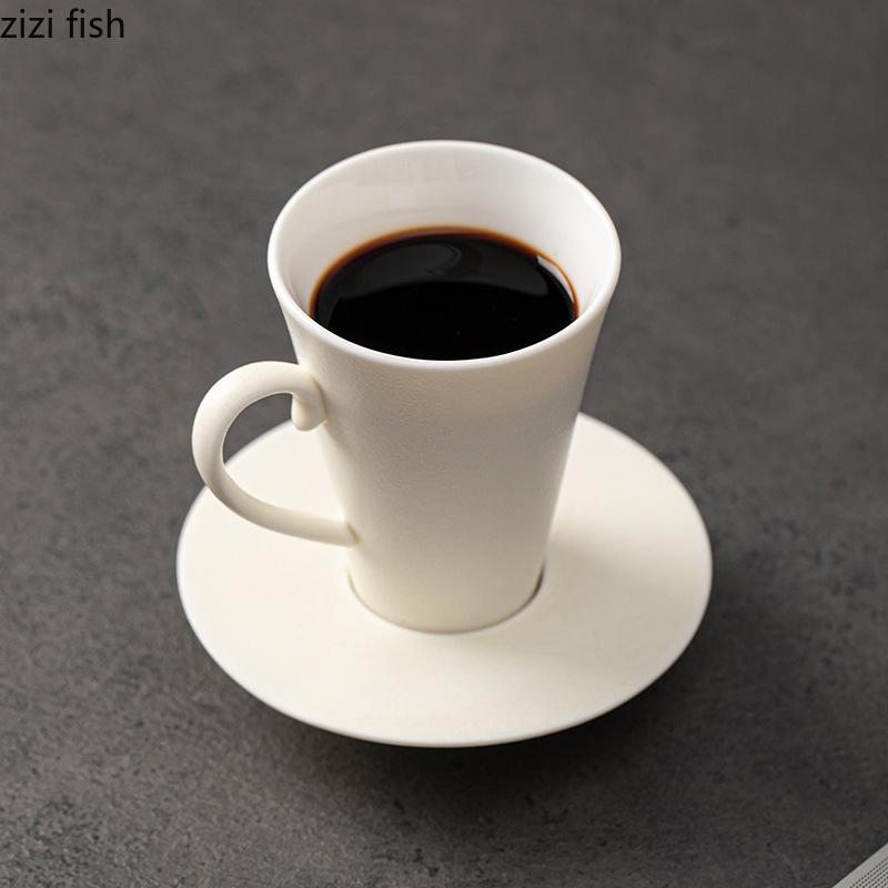 Ceramic Mug White Porcelain Coffee Cup Afternoon Tea Cup Filter Funnel Milk Pot Water Cups Coffee Leakage Breakfast Cups Tea Mug