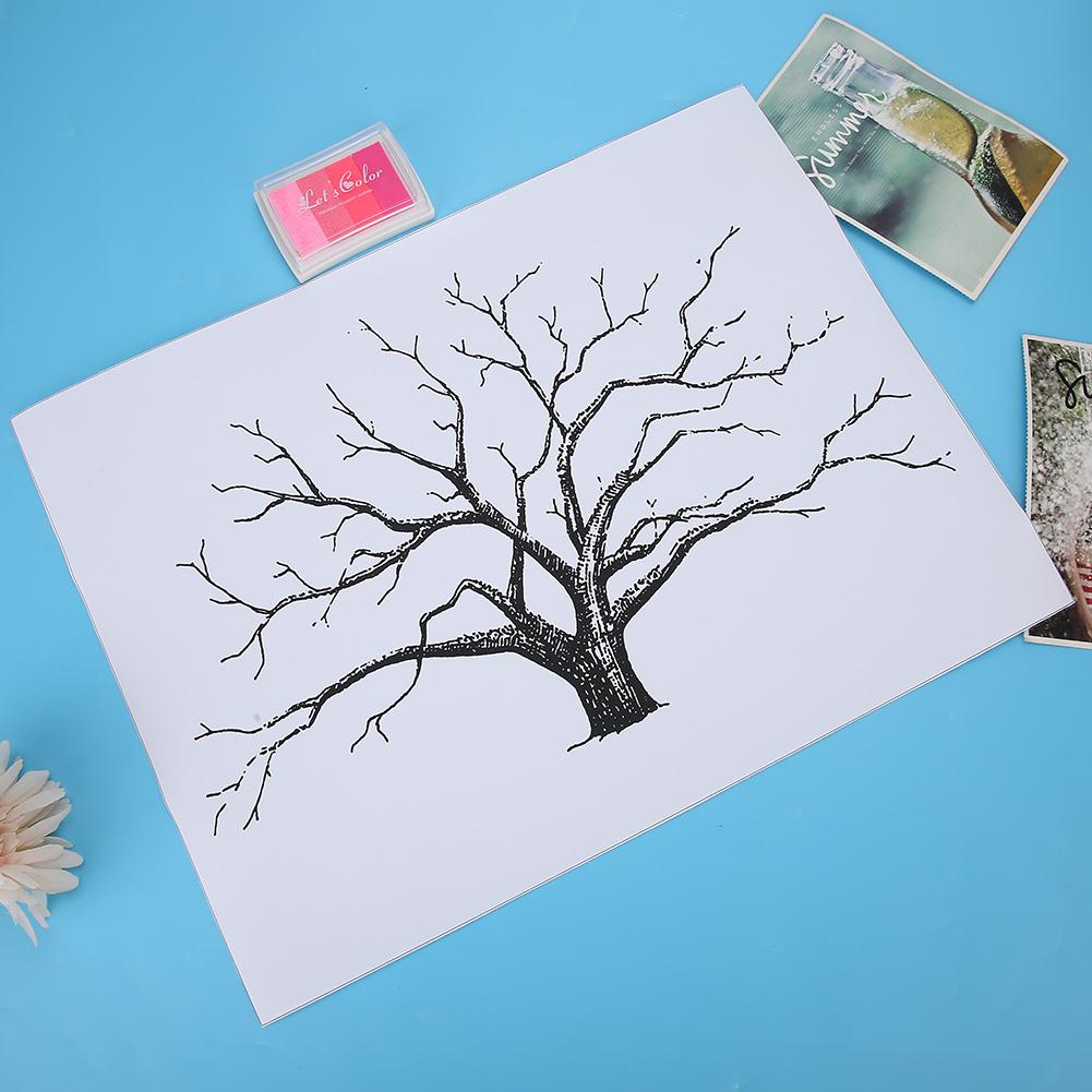 30x40cm Pittura a Impronta Digitale Fai-da-te per Matrimoni e Feste Albero delle Firme per Ospiti Decorazione per la Casa con Tampone d'Inchiostro