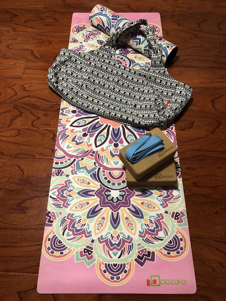 Aozora Yoga Mat Large Yoga Mat Tote Sling Carrier with Fits Your Storage Lightweight and Durable Bag, Pocket, Mat, Multi-Function Pockets, (Elephant)