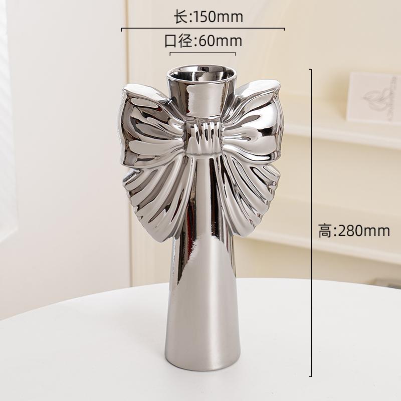 28cm Modern-Minimalistische Schleife Keramikvase, Perfekte Büro Wohnzimmer Dekoration, Ideal Hydrokulturpflanzen & Heimdekor