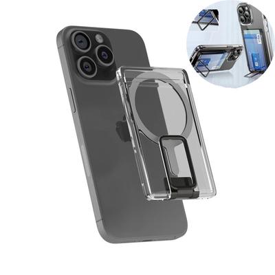 Clear Magnetic Card Holder Wallet Case For Magsafe 15 16 14 13 12 Pro Max Samsung S24 S23 Ultra Macsafe Card Slots Pocket