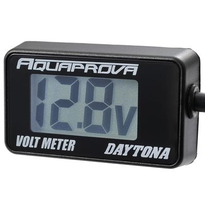 Daytona AQUAPROVA 92386 Voltmeter for Motorcycles, Digital, Waterproof, Backlight, Compact, Voltmeter
