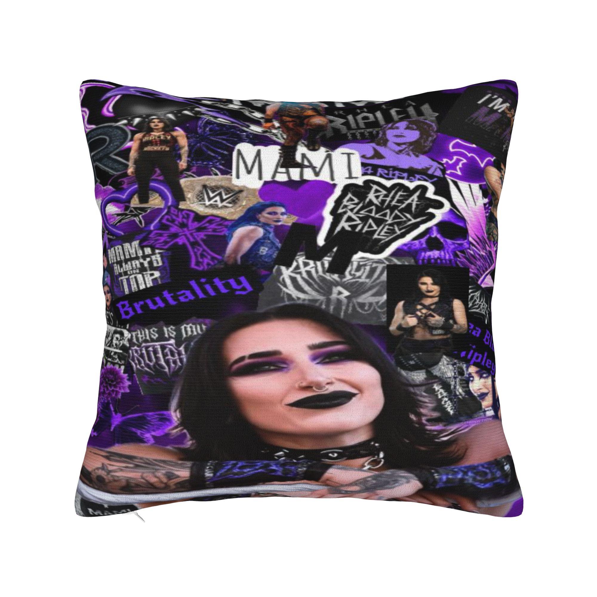 

Rhea Ripley Wrestler Wrestling Pillowcases Cushion Cover Throw Pillow Cover Soft and Sweet Seater Decoration Zipper Multi-Size 12x12in 30X30cm