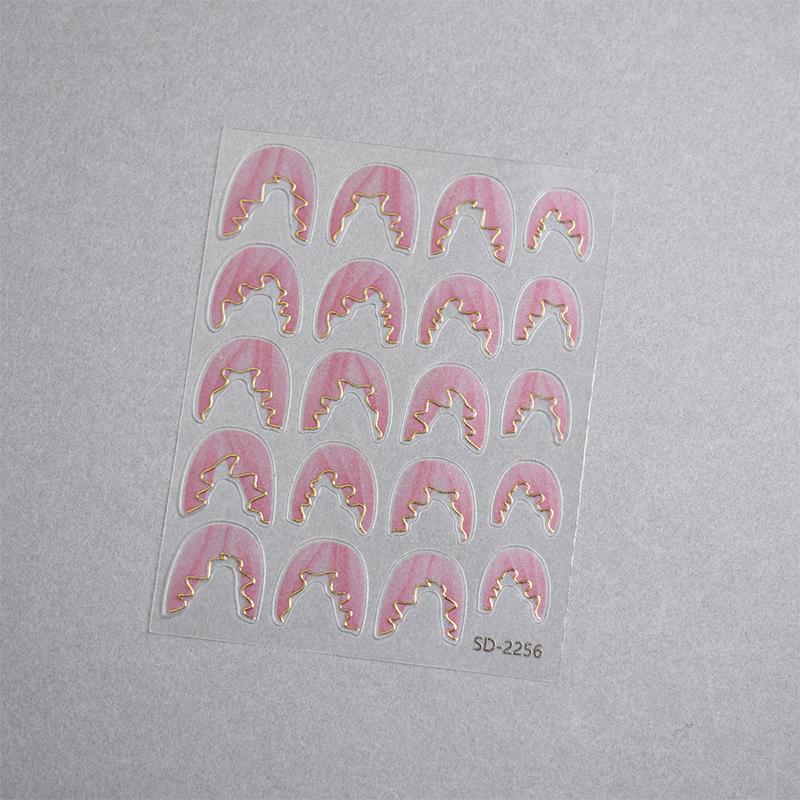 

Golden Thread Hemline French Nail Art Stickers Nail Decals 3D Self-Adhesive Charm Nail Sliders Diy Nail Decorations Stencil Tool