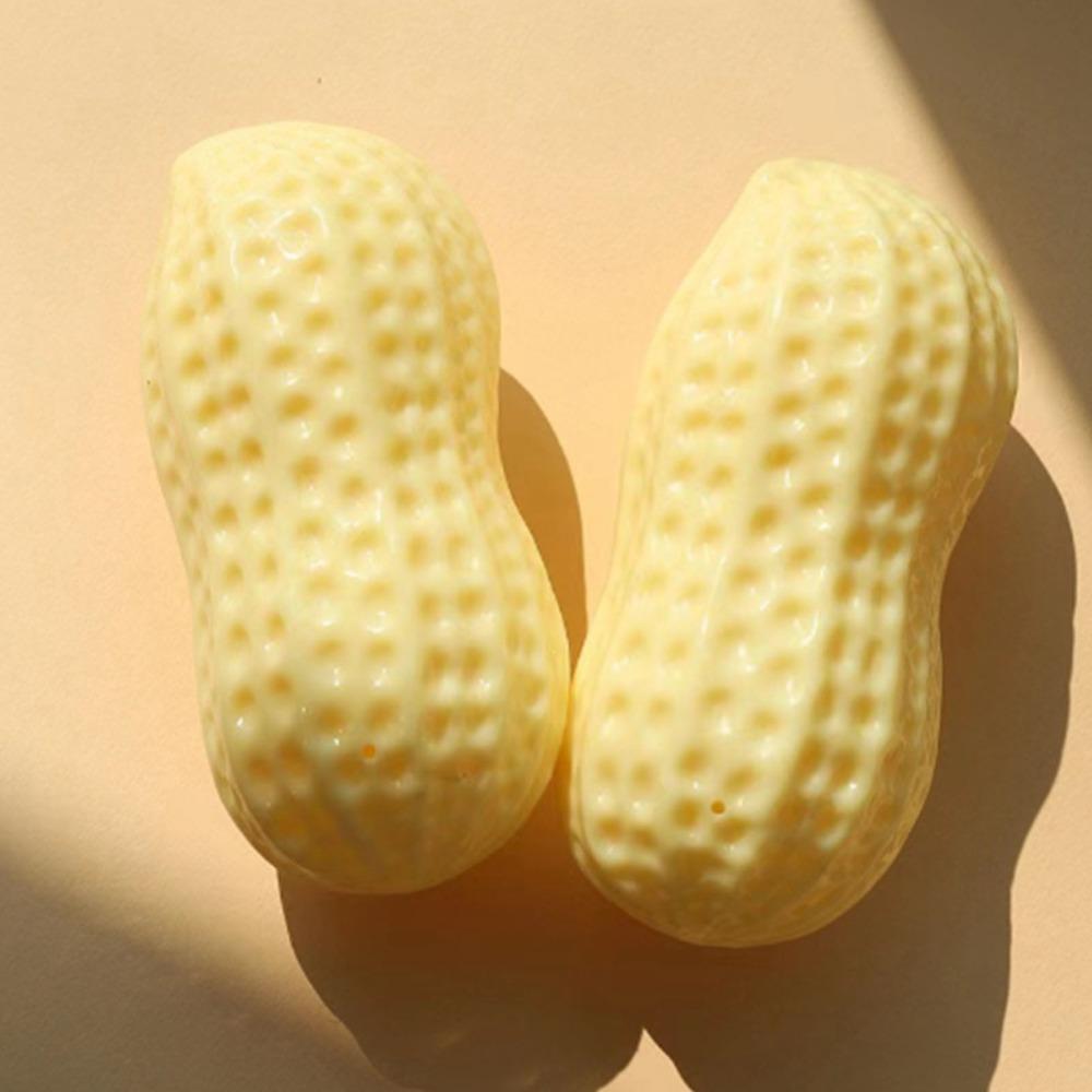 Textured Surface Peanut Dog Chew Toy Tpr Teething Chew Toy Squeaky Dog Toy Daily Dog Play