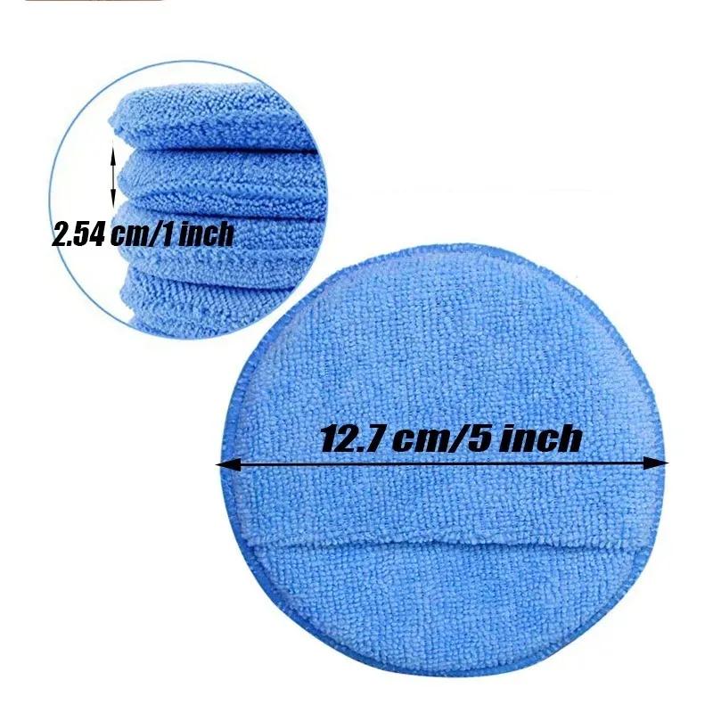 10Pcs Car Detailing Applicator Pads Car Care Waxing Polish Sponges Soft Microfiber Round Pocket Foam Sponges Car Cleaning Tools