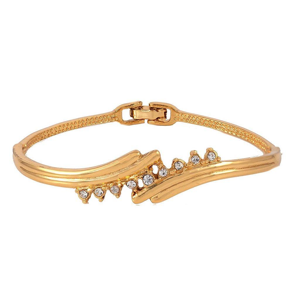 Estele Gold Plated Scalloped Wave Cuff Bracelet for Women