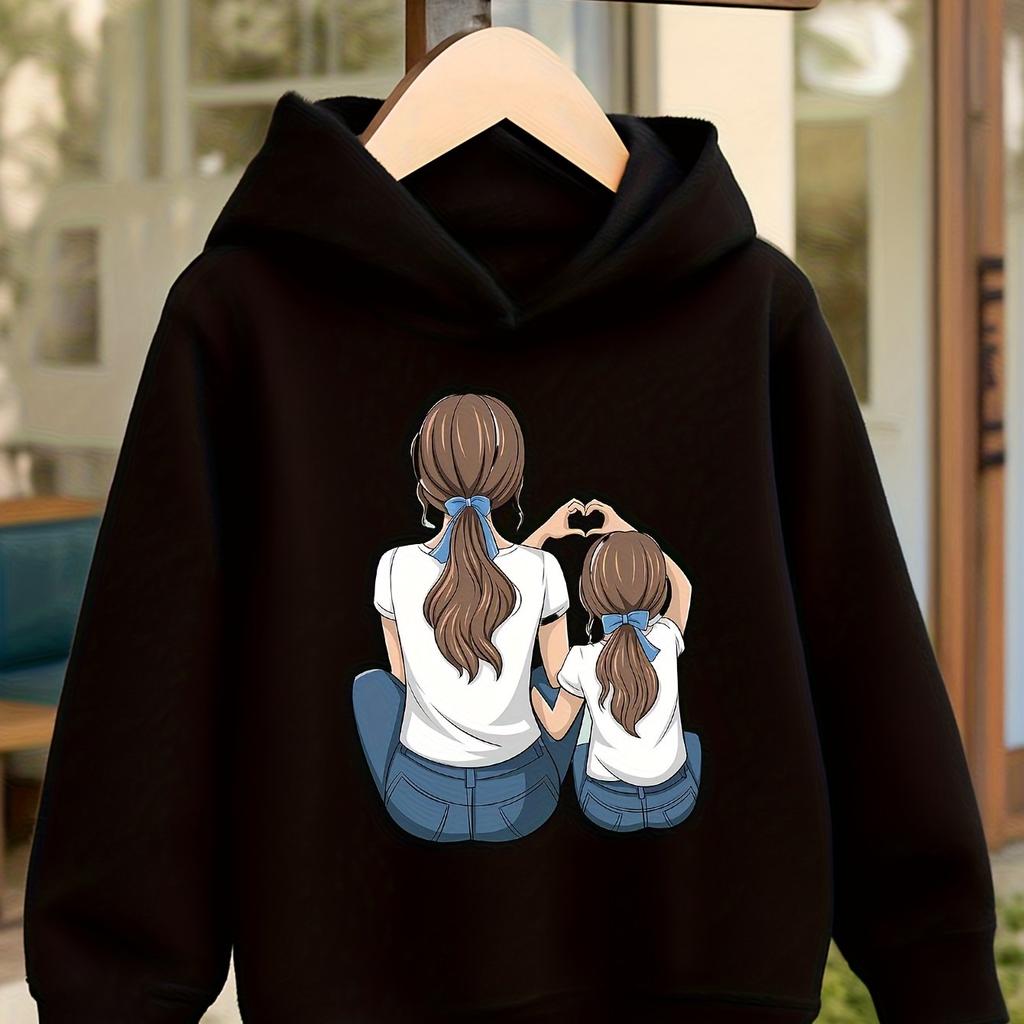 Girls' Autumn/Winter Hooded Sweatshirt Long-Sleeved Casual Pullover