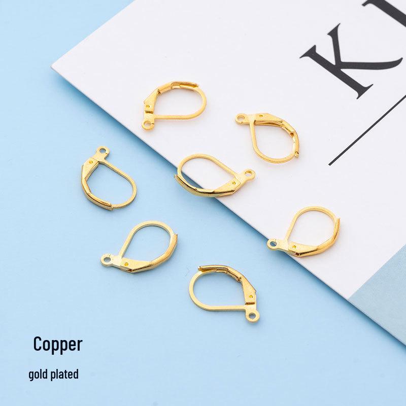 DIY D-Shaped Copper Earring Hooks - Handmade Accessories & Semi-Finished Clasps