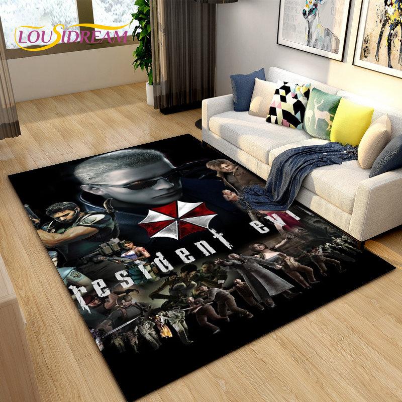 Resident Evil Game Gamer Area Rug Large,Carpet Rug for Living Room Bedroom Sofa Doormat Decoration,Kitchen Non-slip Floor Mat 3D