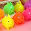 Luminous Glowing Ball Fluffy Bunny Stress Ball Soft TPR Fidget Toy with Color-Changing Lights Sensory Decompression Gadget for Kids Adults