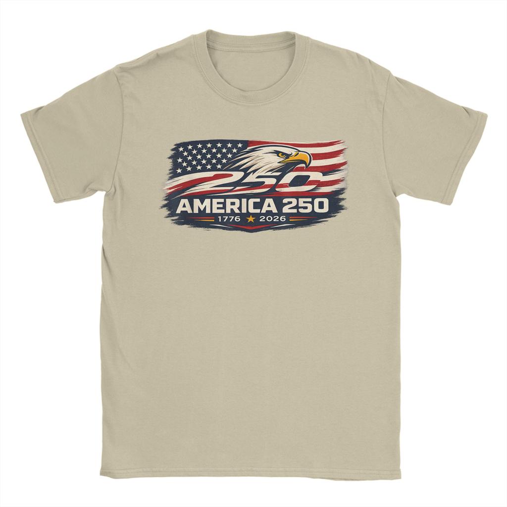 America 250 Year Anniversary 1776 2026 Flag Eagle Unisexs T Shirts Funny Tee Shirt Short Sleeve Crewneck TShirt 100 Cotton Tops