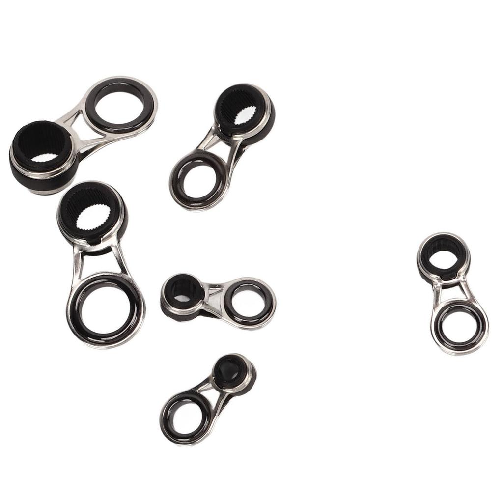 10pcs Lure Fishing Rod Guide Rings 5 Sizes Ceramic Stainless Steel Fishing Rod Eye Guide Set Casting Fishing Rod Tip Repair Kit