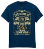 Life Begins At 70 Mens Birthday T-Shirt Mens Womens Tees Top Born In 1955 Legends 70th Gift Gold Text