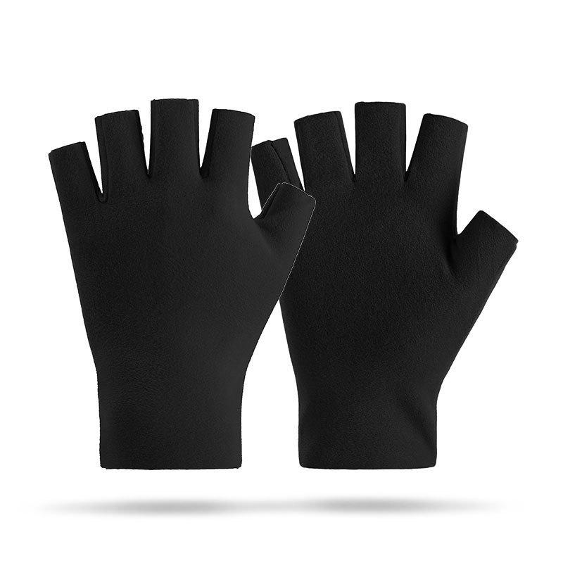 Women's Winter Plush Half-Finger Thermal Fleece Gloves - Skin-Friendly for Typing and Writing