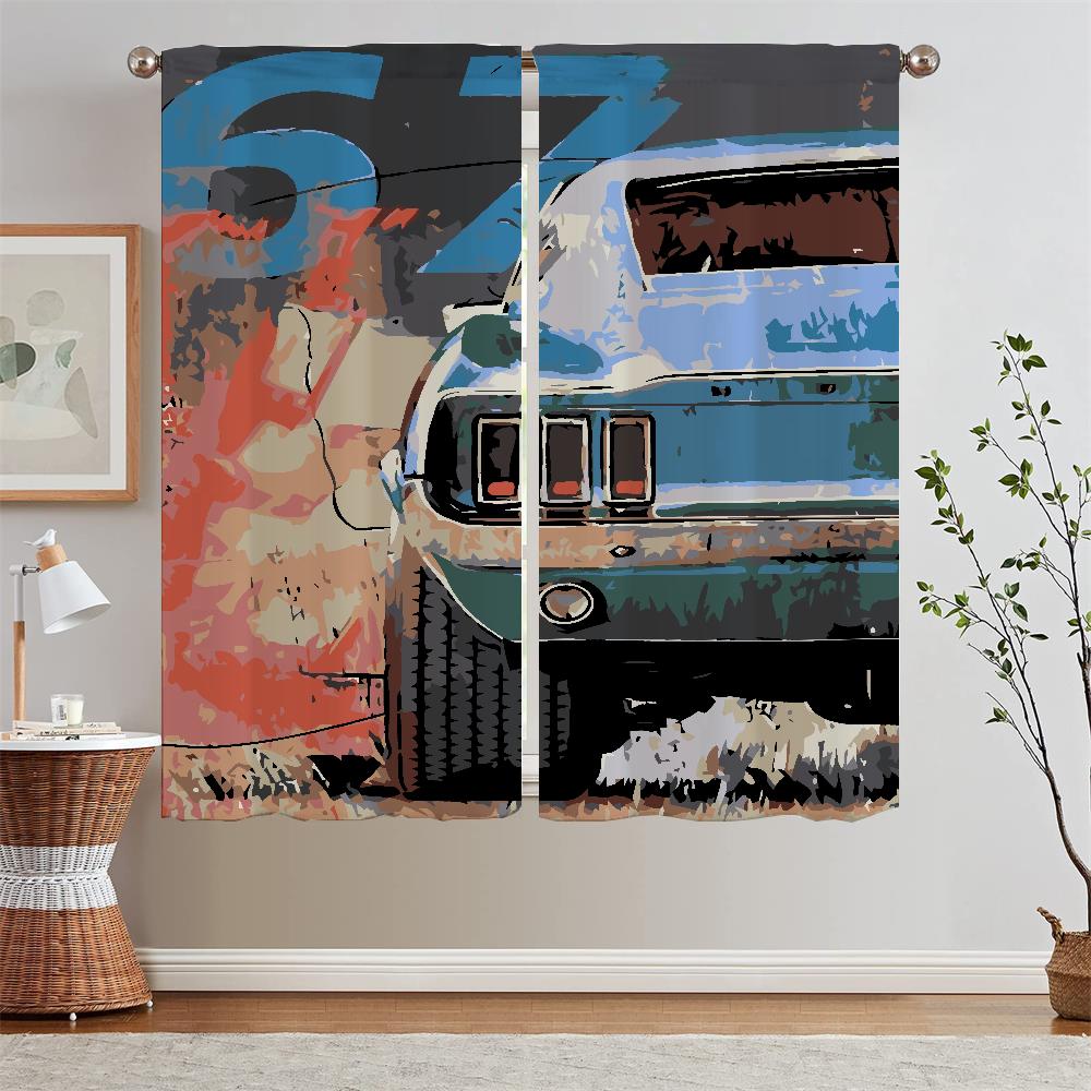 

Шторы для дома и интерьера Плотные шторы для окна Автомобильные художественные шторы Кухонные шторы для гостиной Спальня Украшения Кудри Тюль W50xH70cmx2pcs-CL