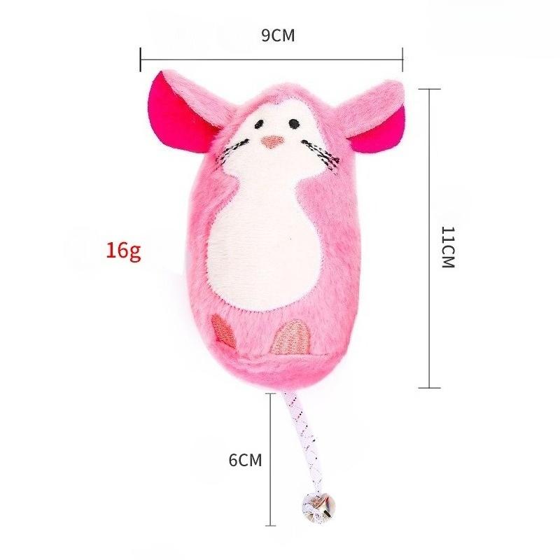 Cat Toy Plush Interactive Simulation Mouse Bell Kitten Toy Replacement Catcher Product Cat Accessories розовый