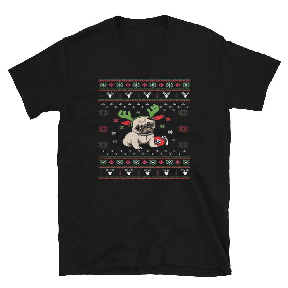 UGLY PUG XMAS PUG DOG Animal Funny Animal Shirt XS