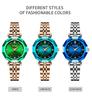 Stylish and cute crystal wristwatch for stainless gift for gold and women, waterproof, brand-name, business-oriented, steel, luxury, cute, her, blue.