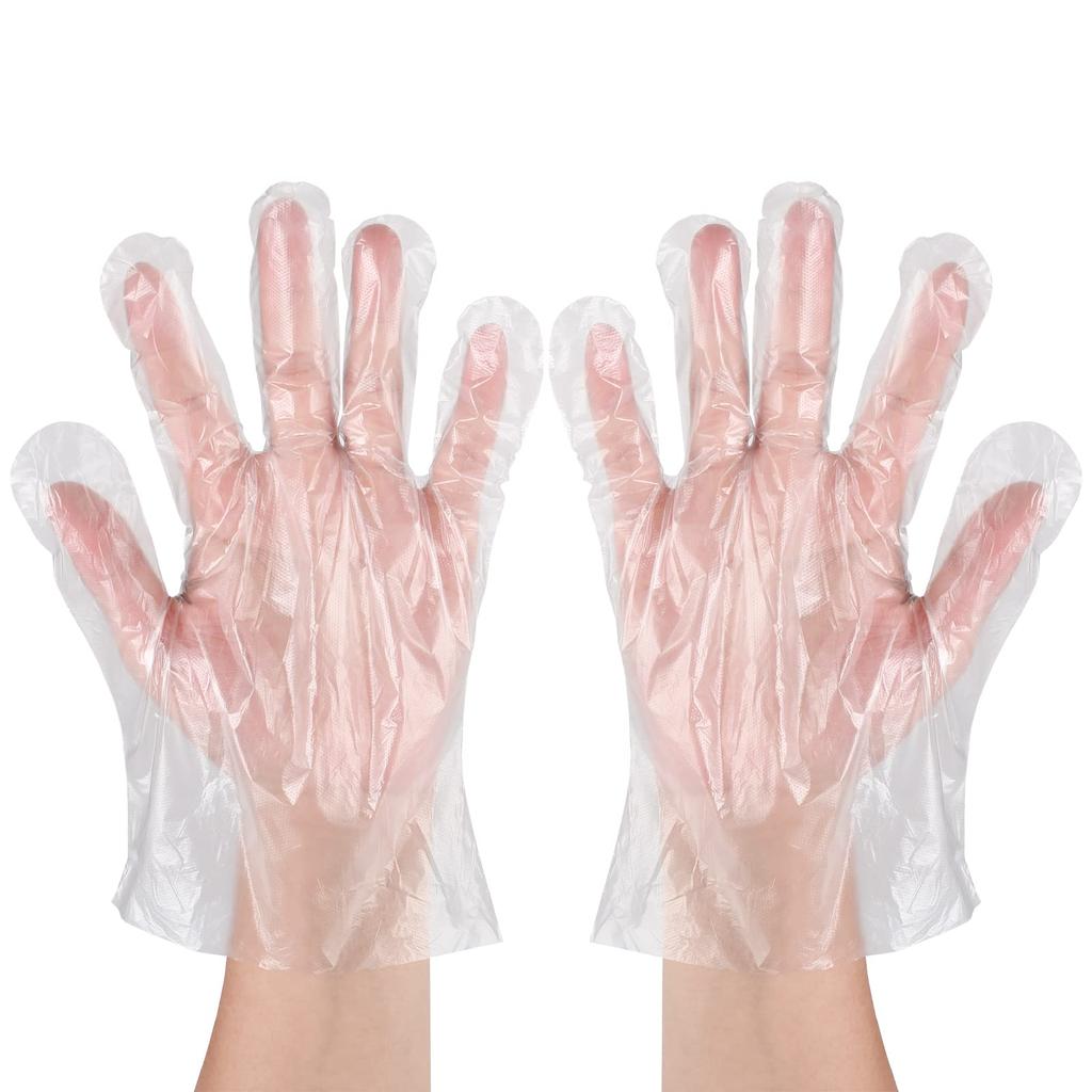 Thick Food Prep Gloves, Disposable PE Plastic Food Grade Safe Kitchen Gloves, One Size Fits Most for Cooking