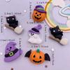 Resin Kawaii Colorful Pumpkin Demon Broom Elf Purple Hat Flat back Cartoon Figurines 10PCS Scrapbooks DIY Halloween Decor Crafts
