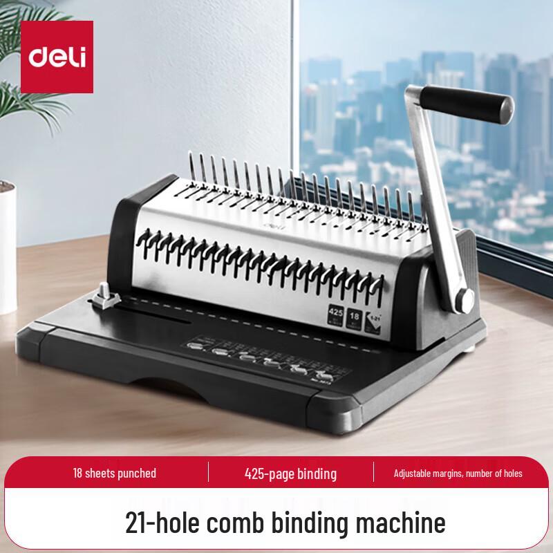 Deli Effort-Saving 21-Hole Comb Binding Machine
