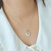 Hetian Jade Blue White Jade S925 Silver Inlaid Safety Clasp Pendant Necklace