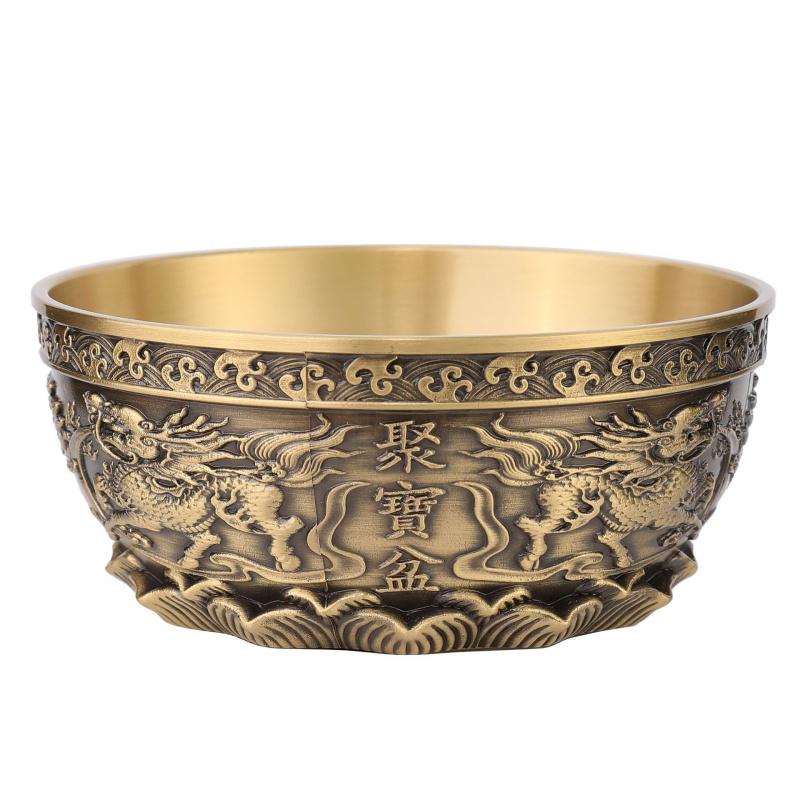 Treasure Bowl Ornament Pure Copper Home Living Room Copper Basin Decoration Copper Products Crafts Money Box Copperware Brass Co