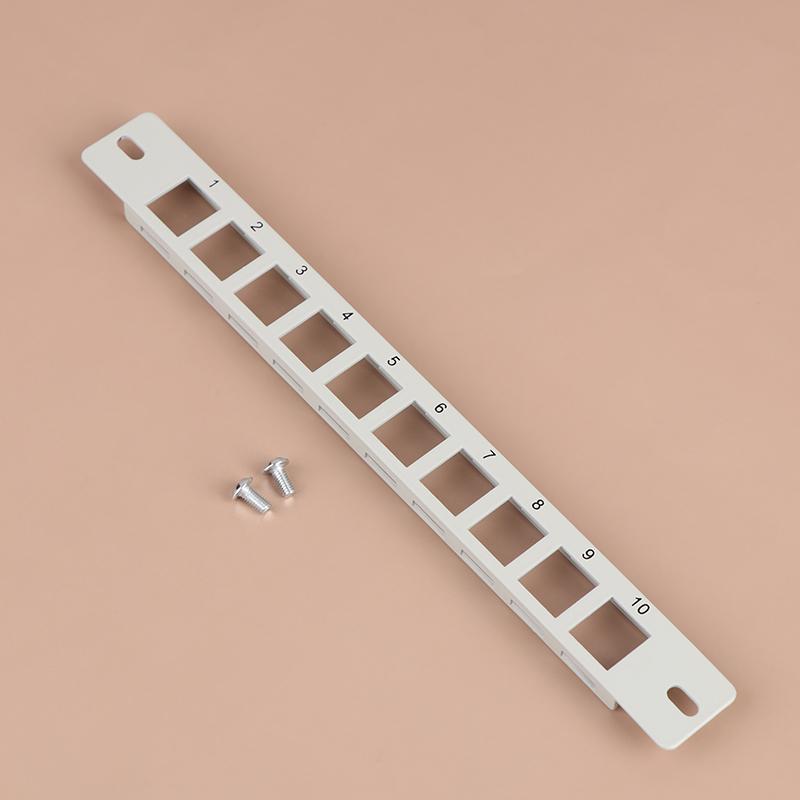 

Network 10-Port 1U Empty Blank Patch Panel For Standard Keystone Rack Mount Network Cable Management сірий колір