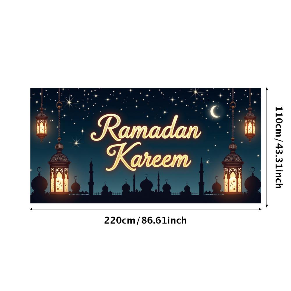 Bannière Ramadan Kareem Toile de fond Lanternes Lumières Décoratif Festival Fête Événement Célébration Graphique Décor Islamique Arrière-plan