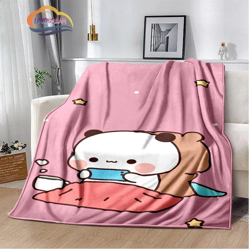 Cartoon Print Bear and Pa Blanket Cute Bubu  Dudu Series  Kids Warm Flannel Soft Comfortable Home Bed