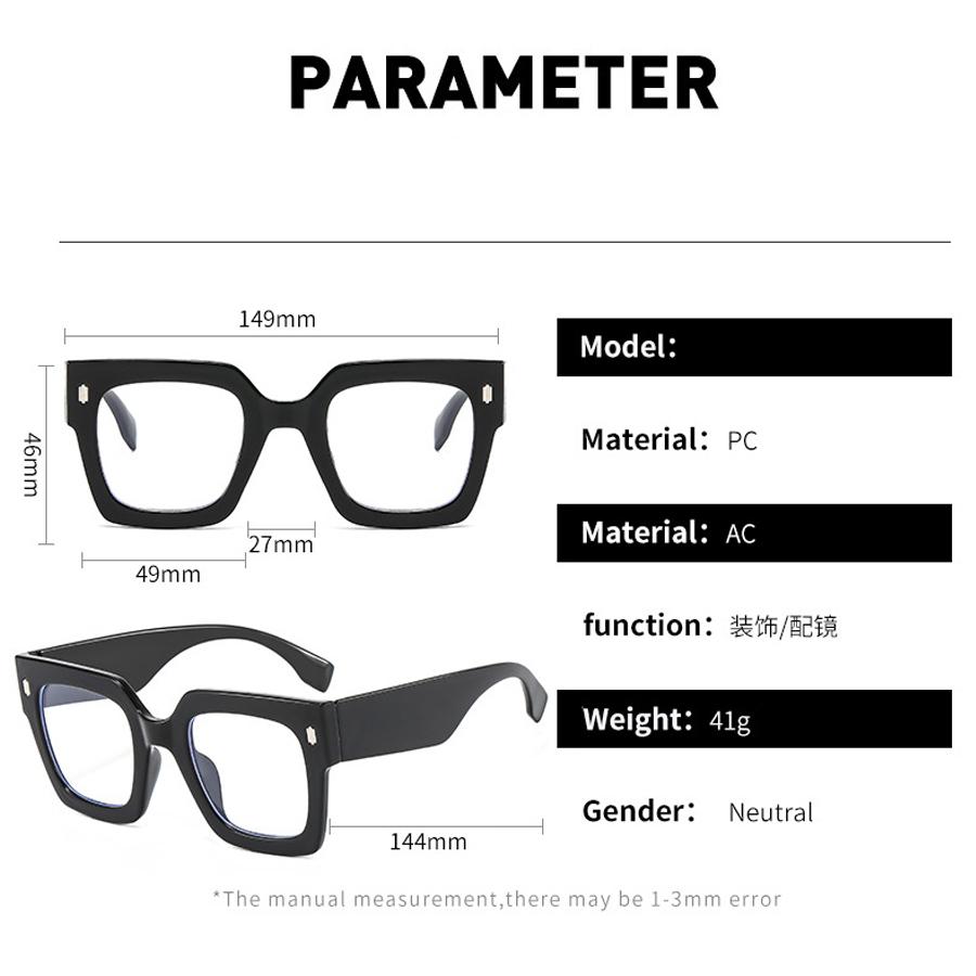New Anti Blue Light Blocking Glasses Frames Women Retro Oversized Square Eyeglasses Men Gaming Computer Eyewear Optical Frame