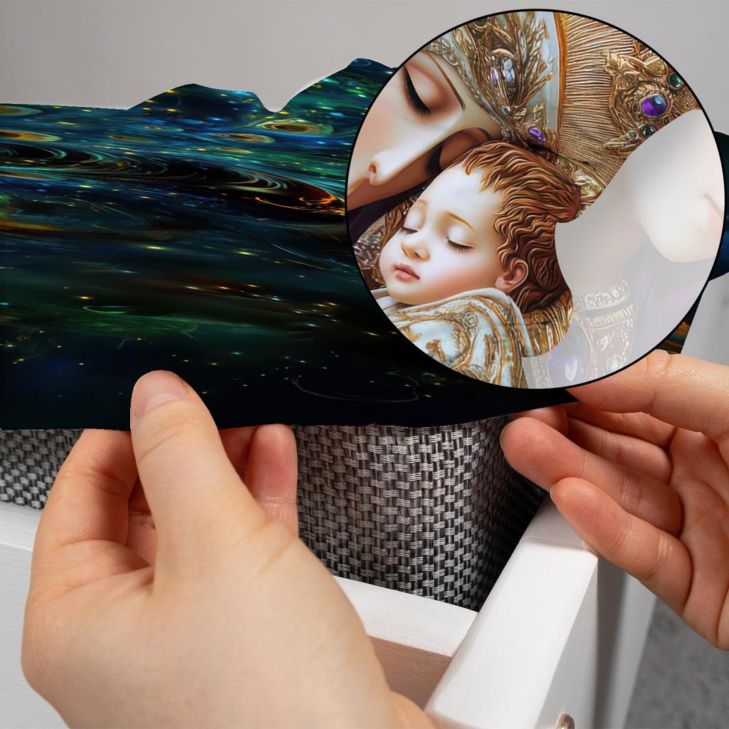 Latacaca 3pcs Merry Christmas Green Purple Ornate Winter Fitted Sheet Set 1 Fitted Sheet and 2 Pillowcases Bedding Set