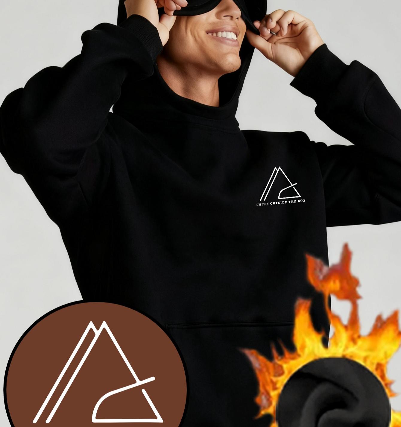 

Fleece-Lined for Nights & Rest: Winter Warm Men s Hoodie with Eye Mask XXL чорний