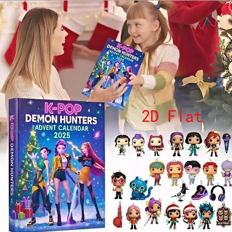 2D Flat 2025 Demon Hunter Advent Calendar Blind Box Christmas Tree Acrylic Pendant Gifts