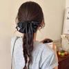 Satin Material Hair Tie Black/White Hair Accessory Romantic Bow Scrunchie  Bridal Occasions