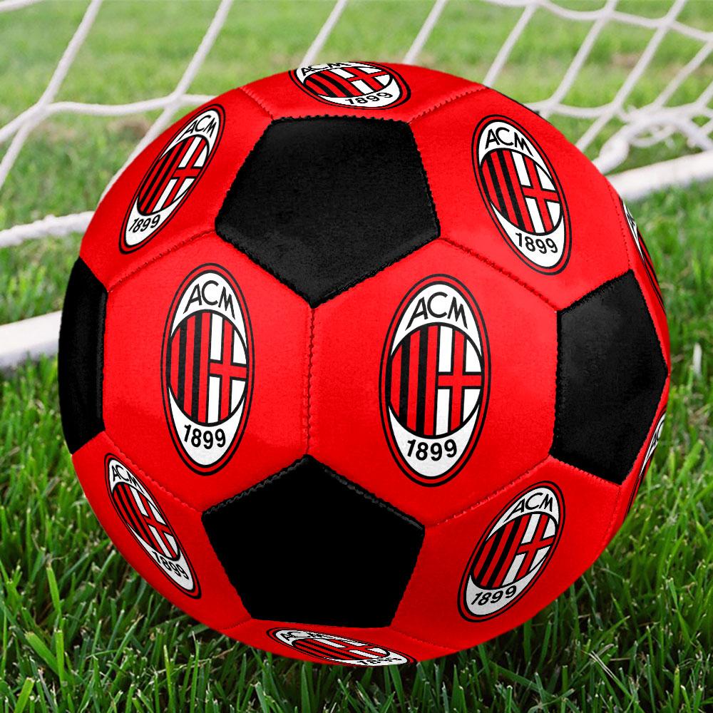 Pallone da Calcio AC Milan Taglia 5 Colorato Cucito a Macchina PVC Pronto per la Competizione Resistente Alta Rimbalzabilità