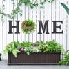 HOME Wooden Sign with 2 White Flowers Rustic Wall Door Hanger Decor