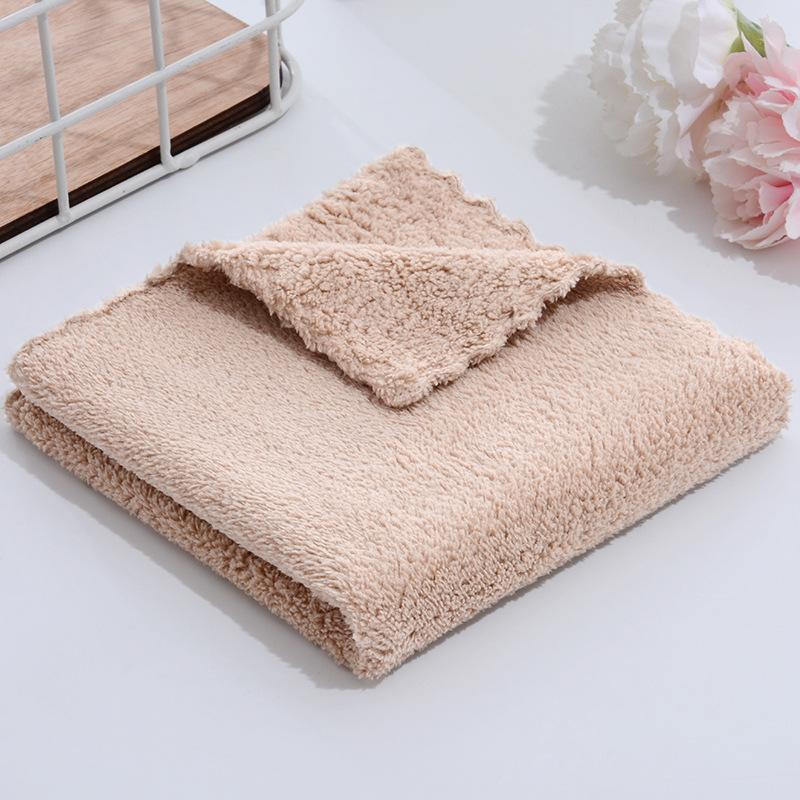 High-Density Coral Fleece Soft Absorbent Towel - 30x30 Square Baby Handkerchief & Dishcloth