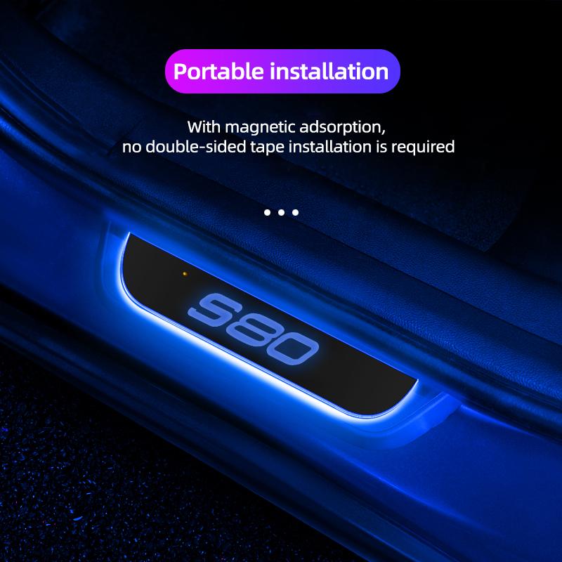 Suitable for Volvo XC40 xc60 xc90 V40 V90 V60 S60 S80 S90 car door sill light wiring free door welcome light accessories