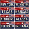 American License Plates  Metal Tin Sign for Wall Art Decoration Vintage Tags Metal Automotive Signs For Cafe Bar Club Garage Pub