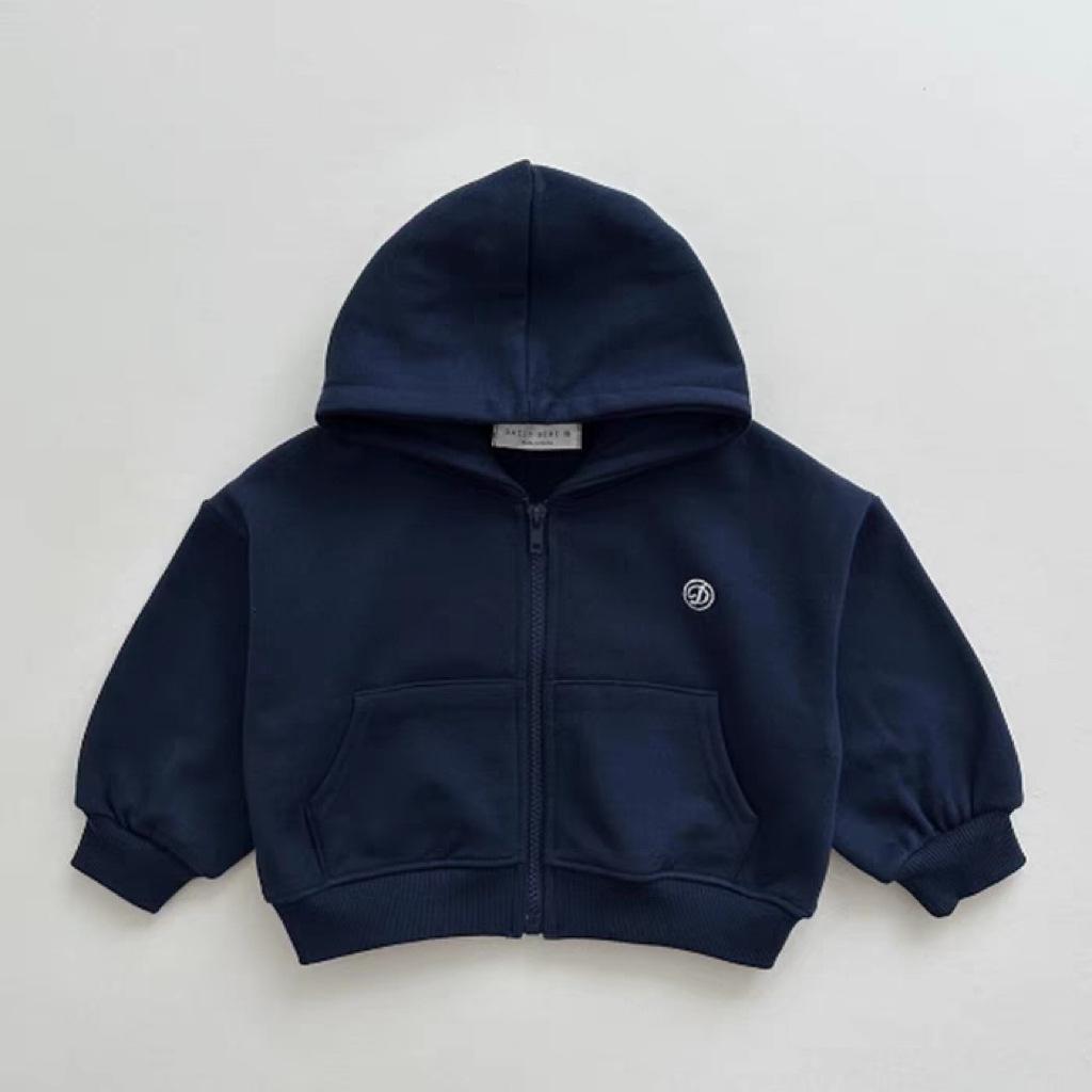 Kids' Autumn Korean Sweater Set: Zipper Cardigan & Hooded Trousers for Boys and Girls.