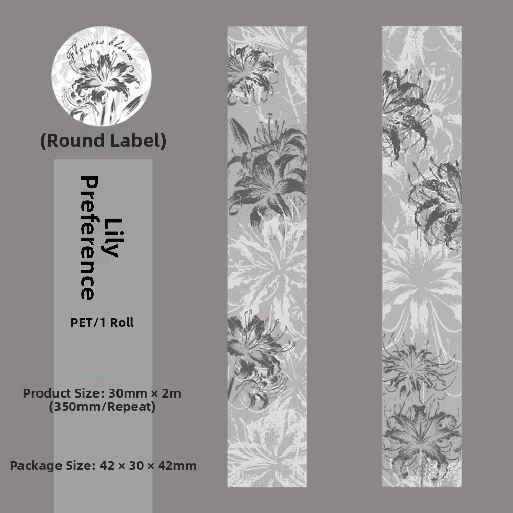 Decorative Adhesive Flowers Bloom Series Tape Collage Scrapbooking Tape  for Paper Craft