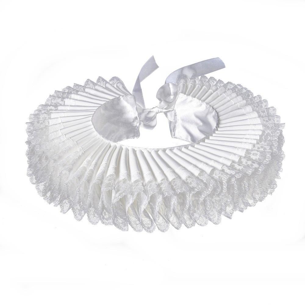 

Pure Neck Ruff Collar Handmade Palace Aristocratic Literary Ruffian Collar Wedding Accessories Props Opera Performance белый