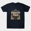 Men Black Print T-shirt Gravity Falls No-Cut Transfer Paper Print Cotton Tshirt