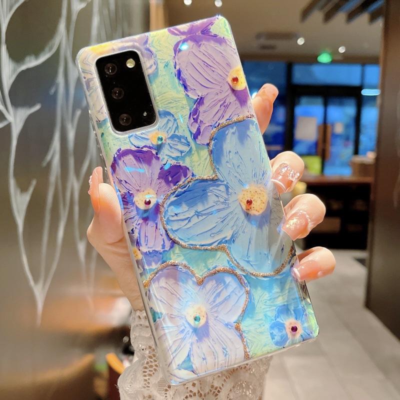 Blu-ray rhinestone oil painting flower S11ultranote11 Samsung S11 mobile phone case A11 wrist s11/11