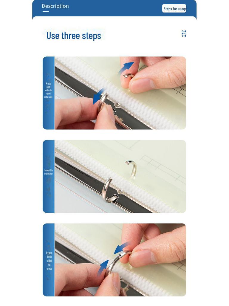 A4 Four-Hole Binder with Hole Punch Test Paper and Large Capacity Storage.