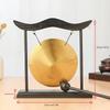 Copper Alloy Wind Chime Decor Laser Engraved Feng Shui Bagua Longevity Gong Handcrafted Home Ornament for Garden/Office