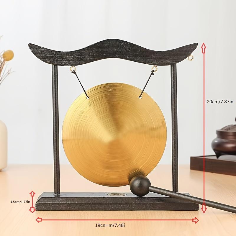 Copper Alloy Wind Chime Decor Laser Engraved Feng Shui Bagua Longevity Gong Handcrafted Home Ornament for Garden/Office