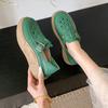 Soft Leather Hollow Hole Shoes, One Pedal with Thick Soles, Two Single Shoes, Spring and Summer Niche Retro Middle-aged Mother Shoes for Women